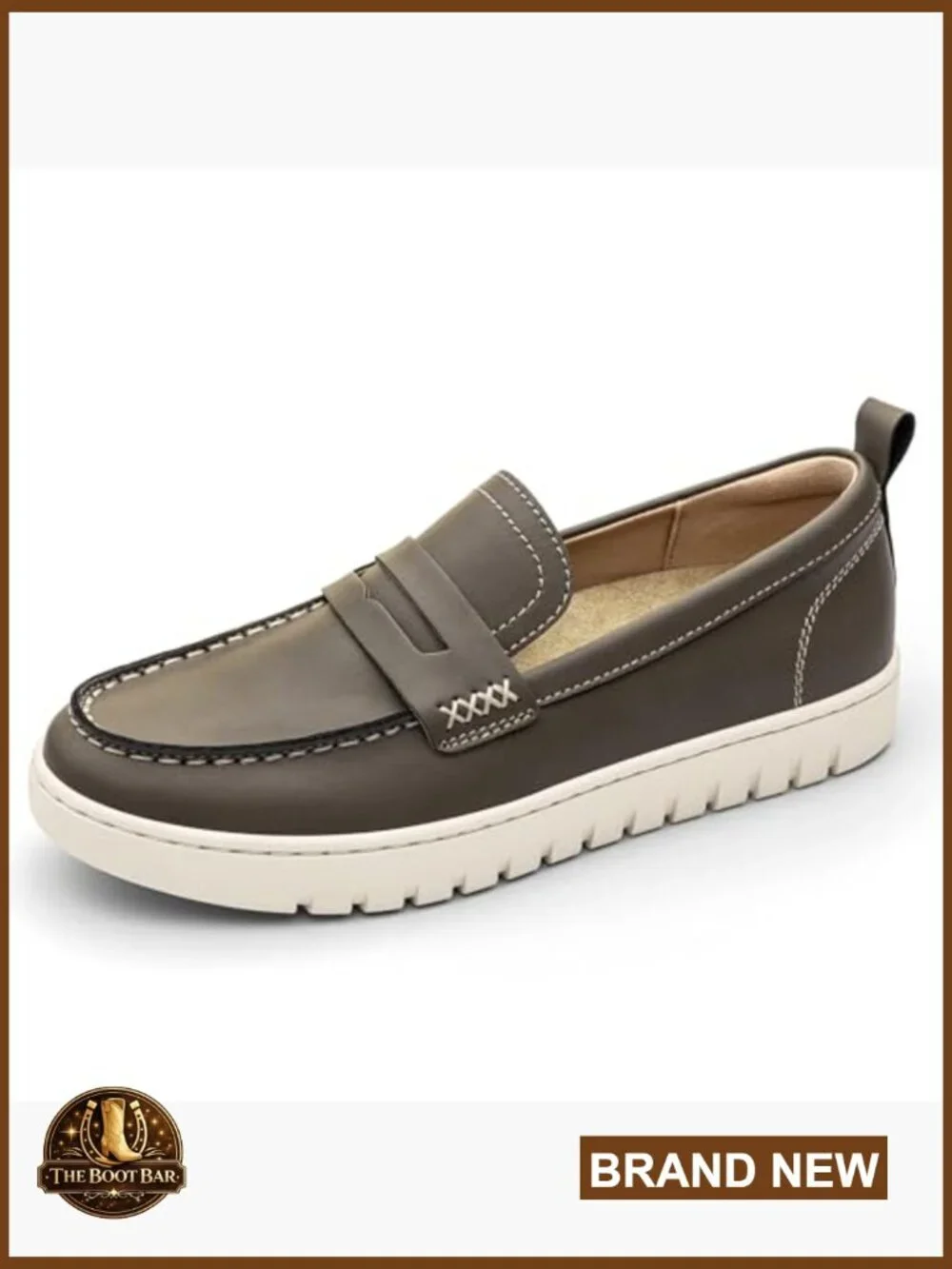 Leather Penny Loafers Slip On Flats Comfortable Walking Office Shoes